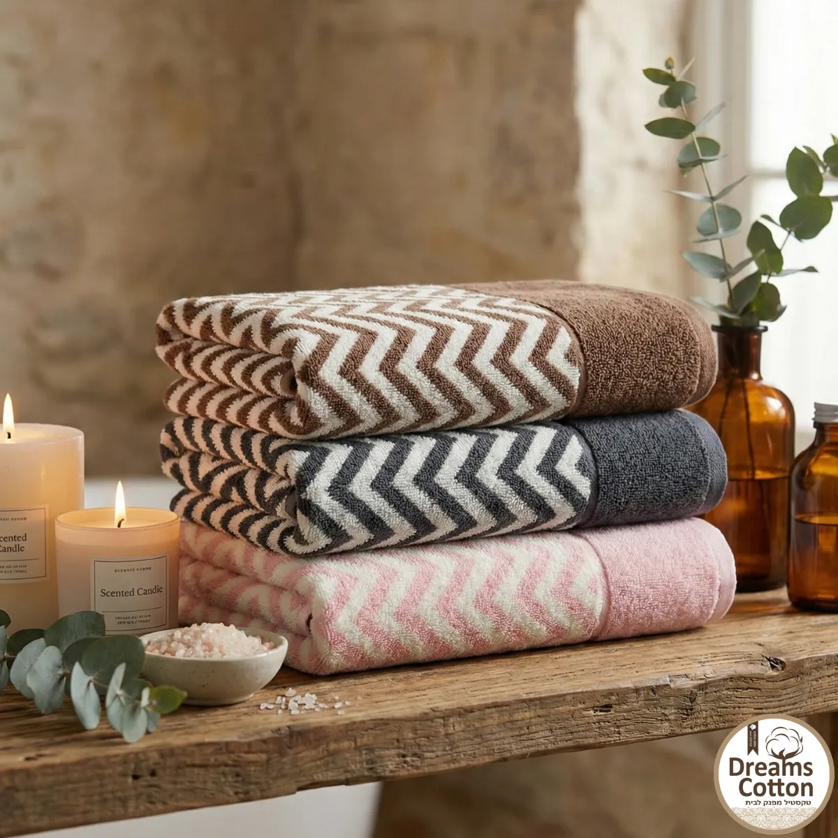 מגבות רחצה ג'קארד Chevron – סדרת בוטיק